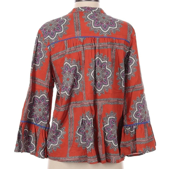 Anthropologie PORRIDGE Verity Paisley Floral Print Bell Sleeve Blouse Size Small - Picture 6 of 10